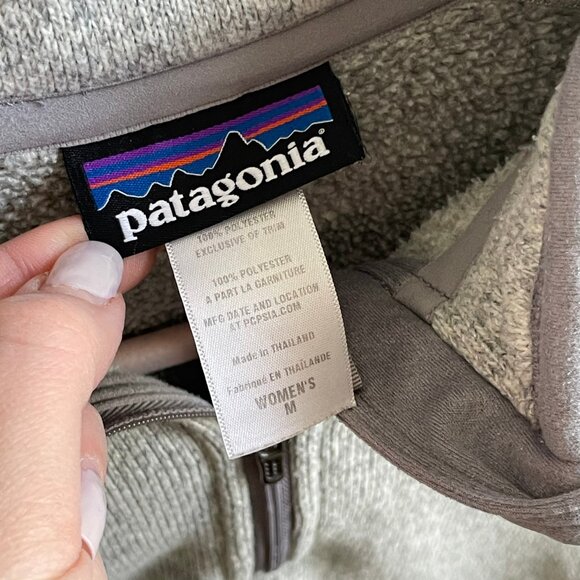 Patagonia Womens Better Sweater 1/4 Zip Fleece Birch White Gray $139 - Picture 7 of 10